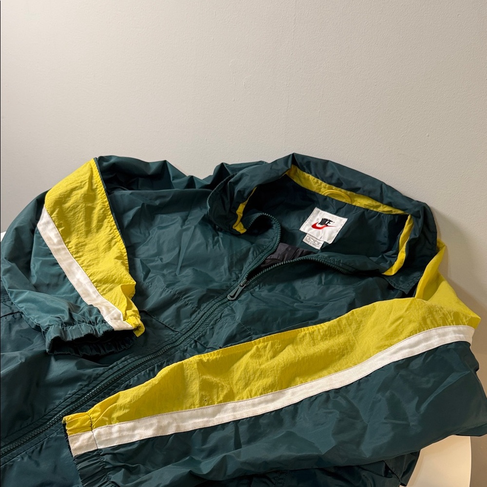 Vintage 90s YTK Green and Yellow Windbreaker Jacket - Picture 4 of 6